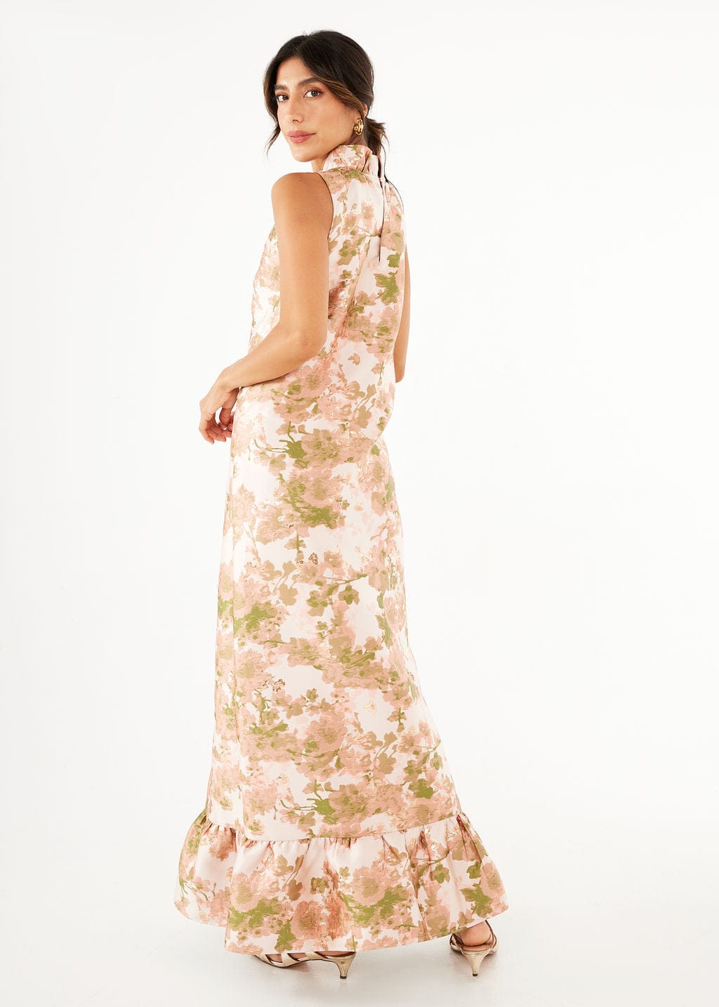 Abbey Glass Dress Camille Gown Baby's Breath Jacquard