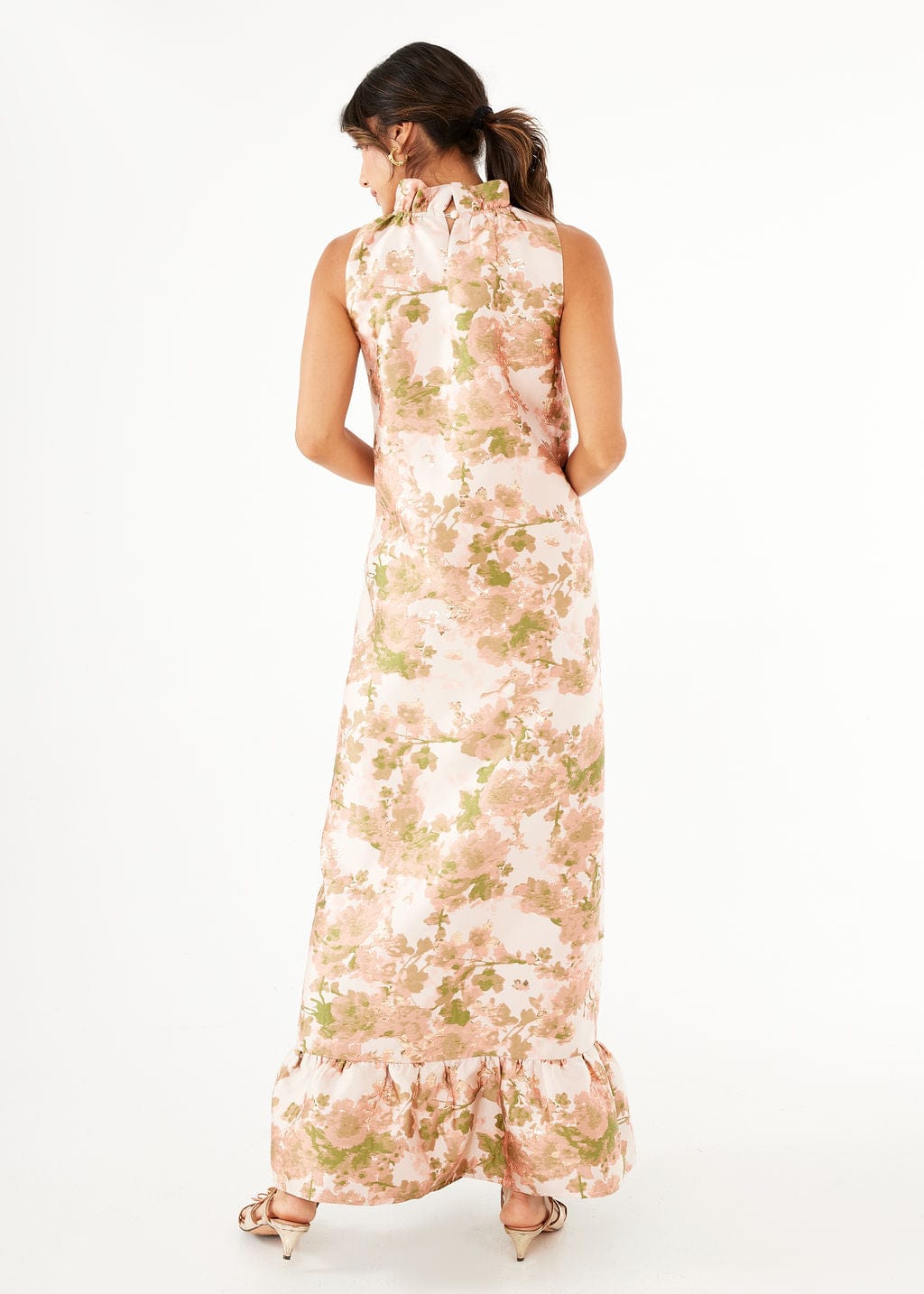 Abbey Glass Dress Camille Gown Baby's Breath Jacquard