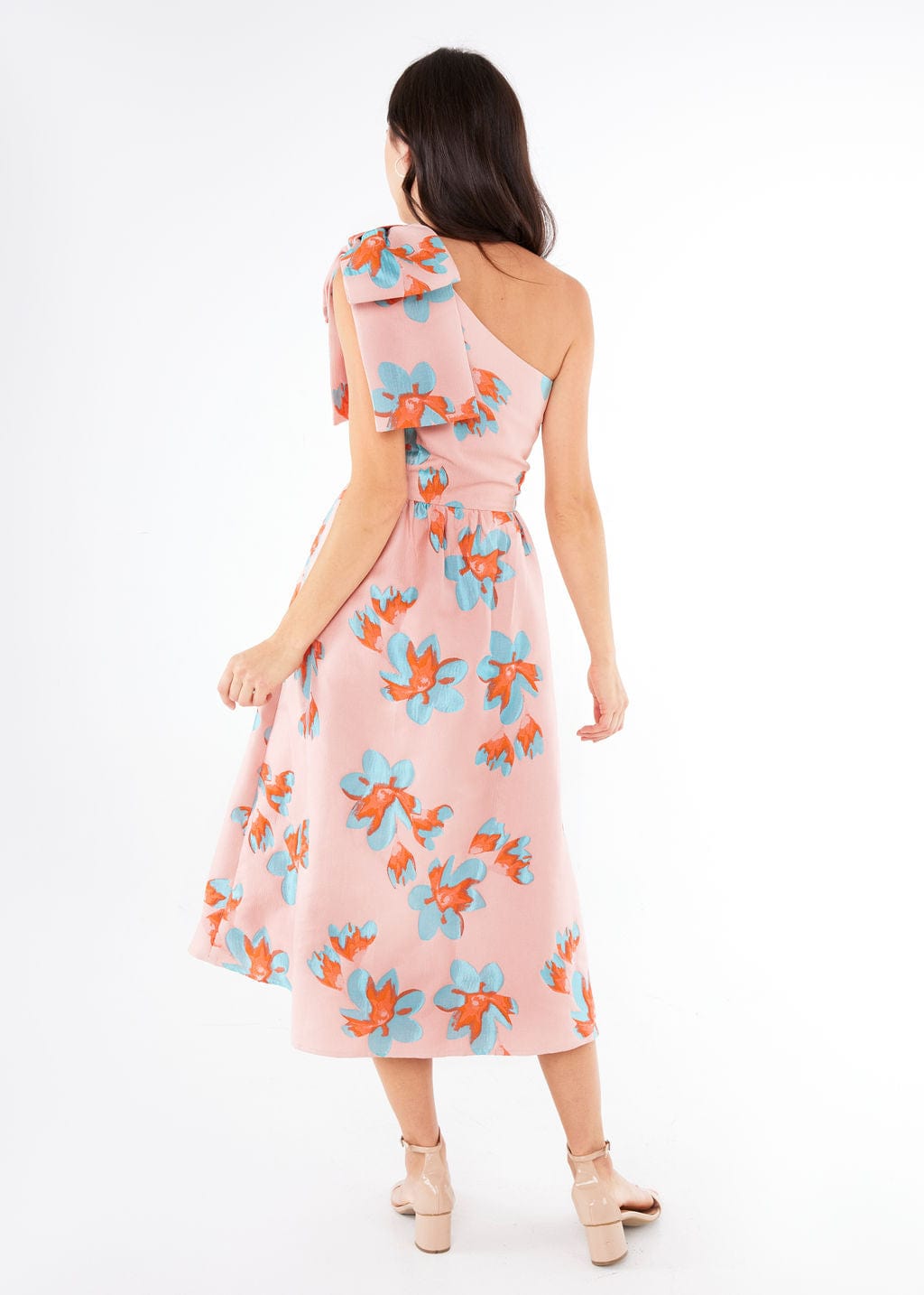 Abbey Glass Dress Caroline Dress Pink Plumeria Jacquard
