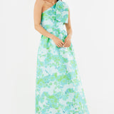 Abbey Glass Dress Caroline Gown Green Abstract Brocade
