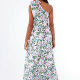 Abbey Glass Dress Caroline Gown Pink Abstract Floral Jacquard