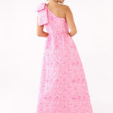 Abbey Glass Dress Caroline Gown Pink Bubble Jacquard