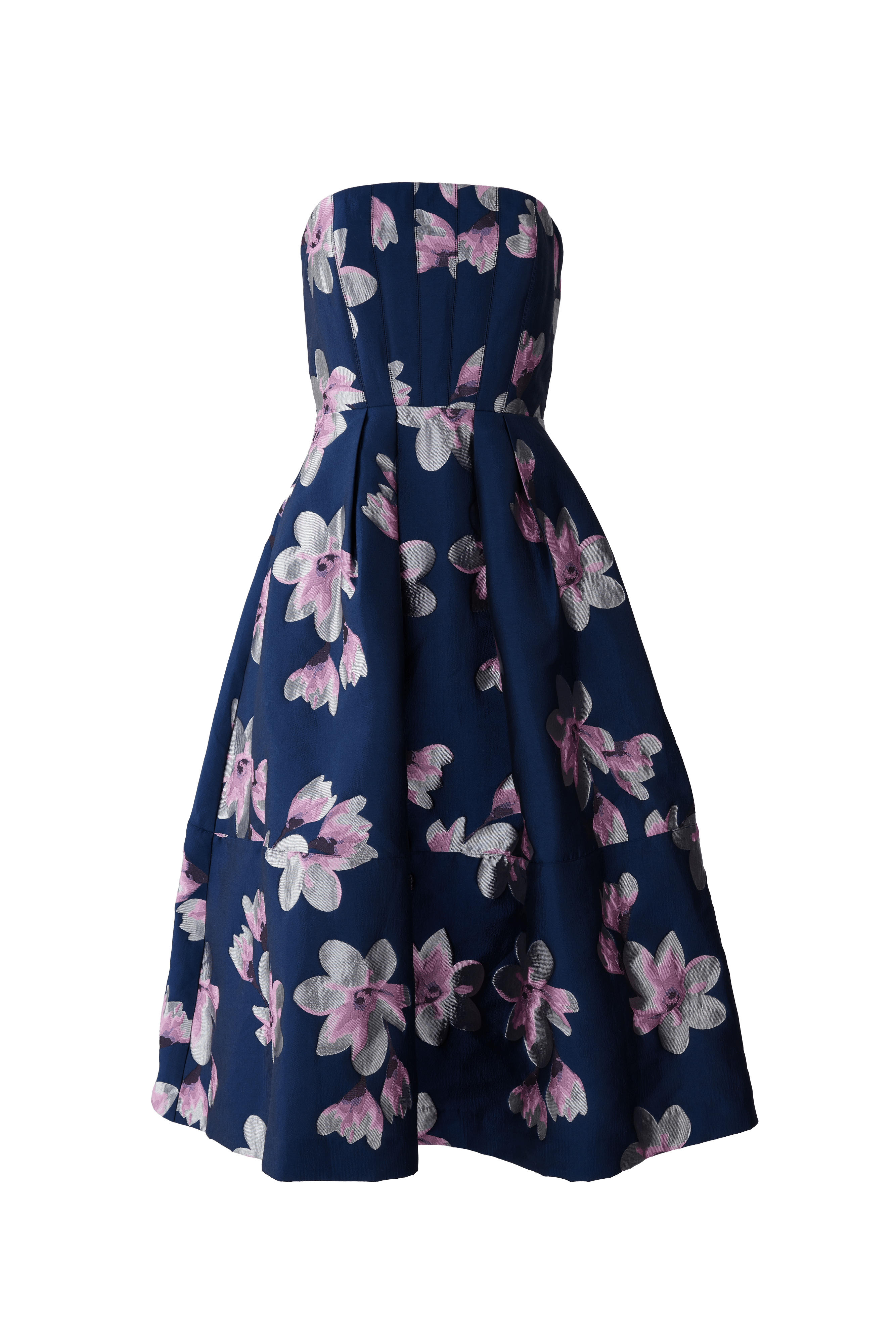 Abbey Glass Dress Catherine Dress Blue Plumeria Jacquard