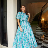 Abbey Glass Dress Charlotte Gown Mint Rose Vine Organza