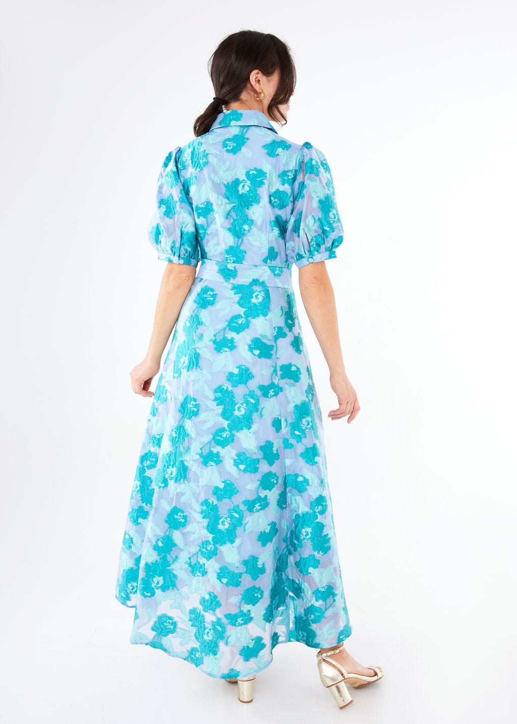 Abbey Glass Dress Charlotte Gown Mint Rose Vine Organza