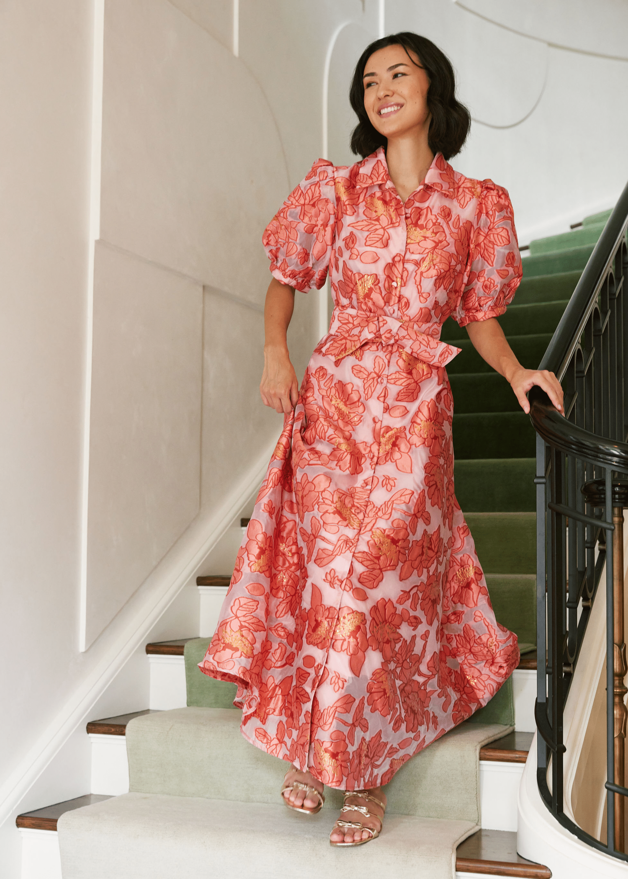 Abbey Glass Dress Charlotte Gown Rose Blossom Organza