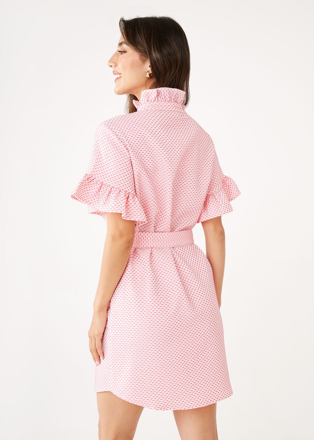 Abbey Glass Dress Katie Dress Salmon Tufted Cotton