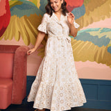 Abbey Glass Dress Sadie Maxi Dress White Medallion Eyelet