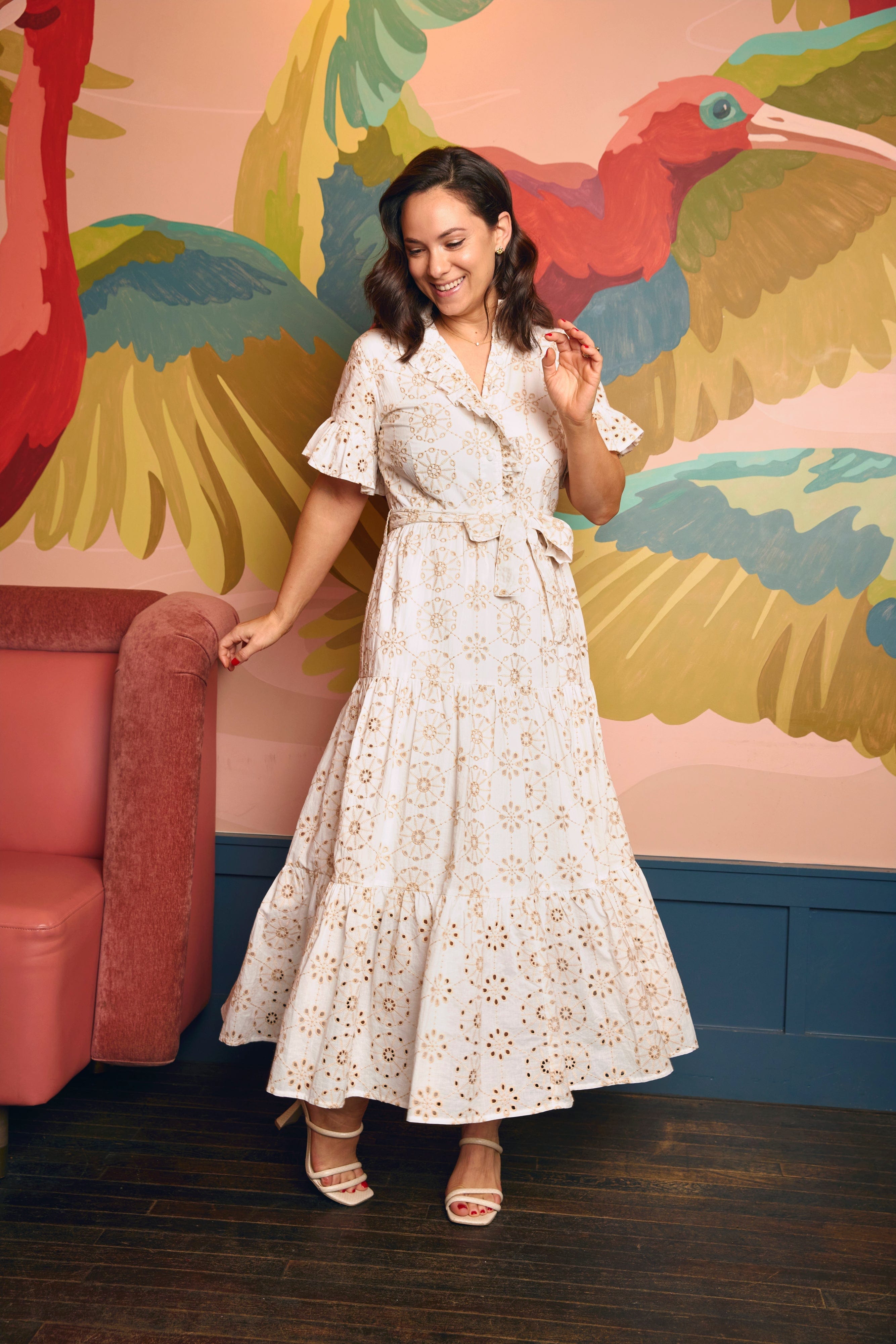 Abbey Glass Dress Sadie Maxi Dress White Medallion Eyelet
