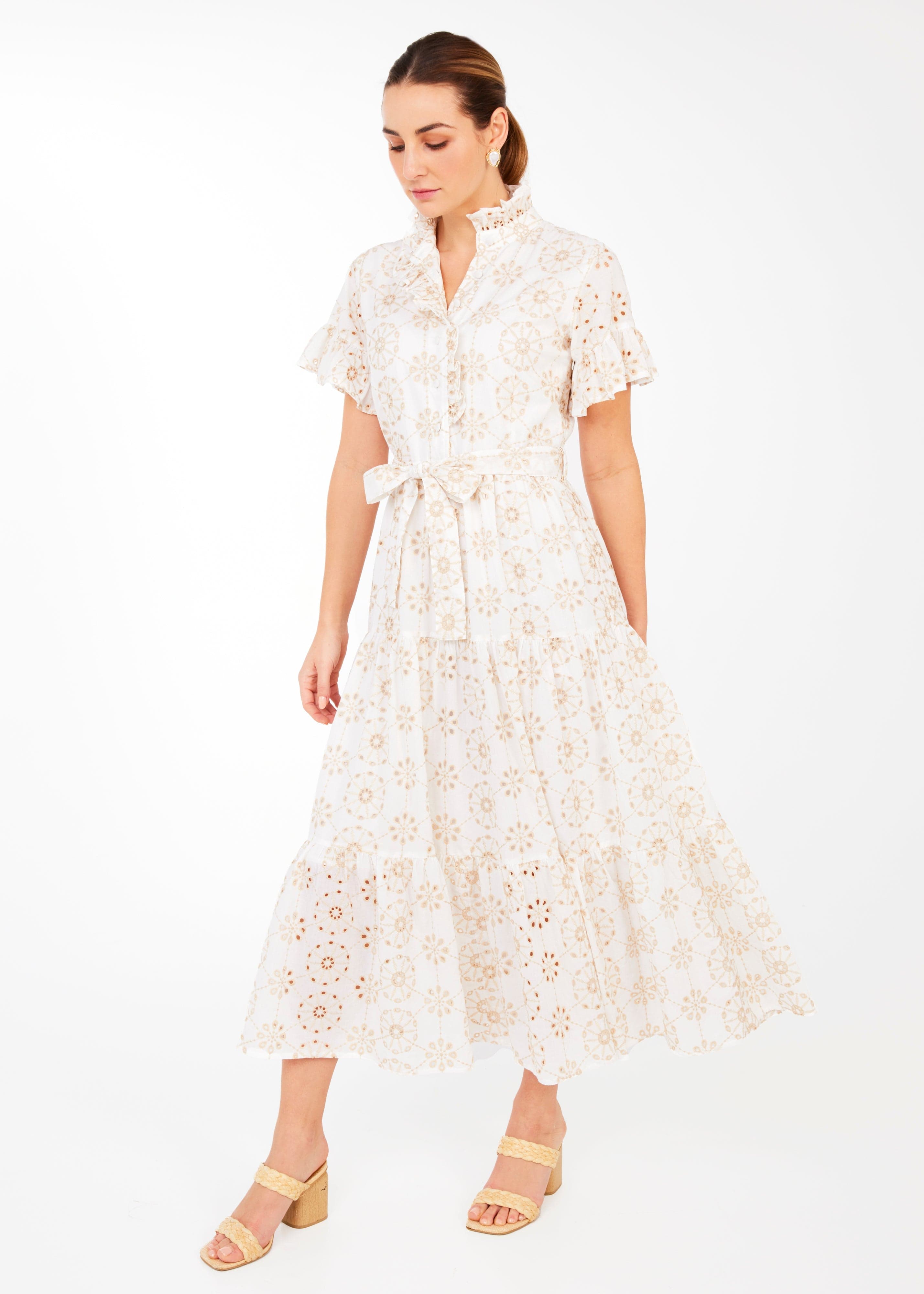 Abbey Glass Dress Sadie Maxi Dress White Medallion Eyelet