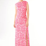 Abbey Glass Dress Stefanie Dress Hot Pink Hibiscus Jacquard