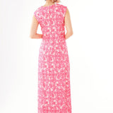 Abbey Glass Dress Stefanie Dress Hot Pink Hibiscus Jacquard