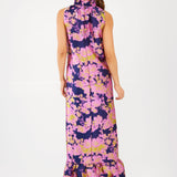 Abbey Glass Dresses Camille Gown Navy Abstract Brocade