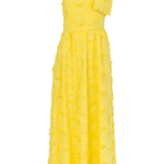 Abbey Glass Dresses Caroline Gown Hot Yellow 3-D Floral Cotton