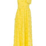 Abbey Glass Dresses Caroline Gown Hot Yellow 3-D Floral Cotton