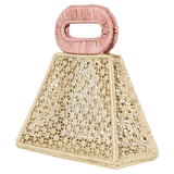 APAYA Handbags Natural with Coral Zoe Natural Pink