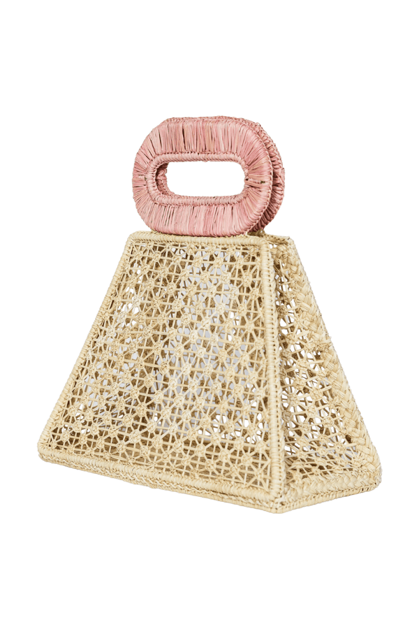 APAYA Handbags Natural with Coral Zoe Natural Pink