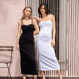 Ashley Stambouli Dress Ember Pearl Midi Dress