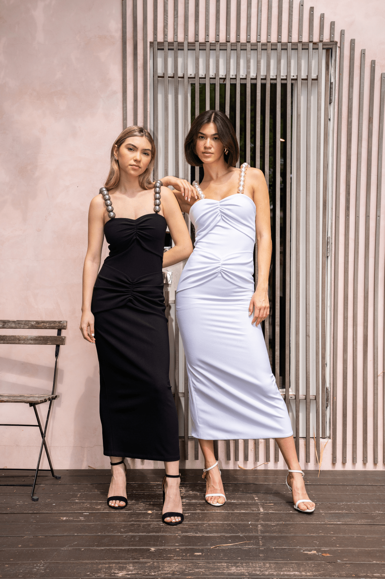 Ashley Stambouli Dress Ember Pearl Midi Dress