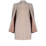 Ashley Stambouli Dress Sable Removable Sleeves Mini Dress