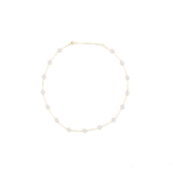 Campbell + Charlotte Found Cabochon Station Necklace - Rainbow Moonstone & Diamond