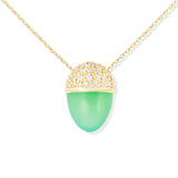 Campbell + Charlotte Found Cap Pendant Necklace - Chrysoprase & Diamond