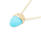 Campbell + Charlotte Found Cap Pendant Necklace - Turquoise & Brown Diamond