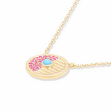 Campbell + Charlotte Found Small Disk Pendant Necklace - Pink Sapphire & Turquoise