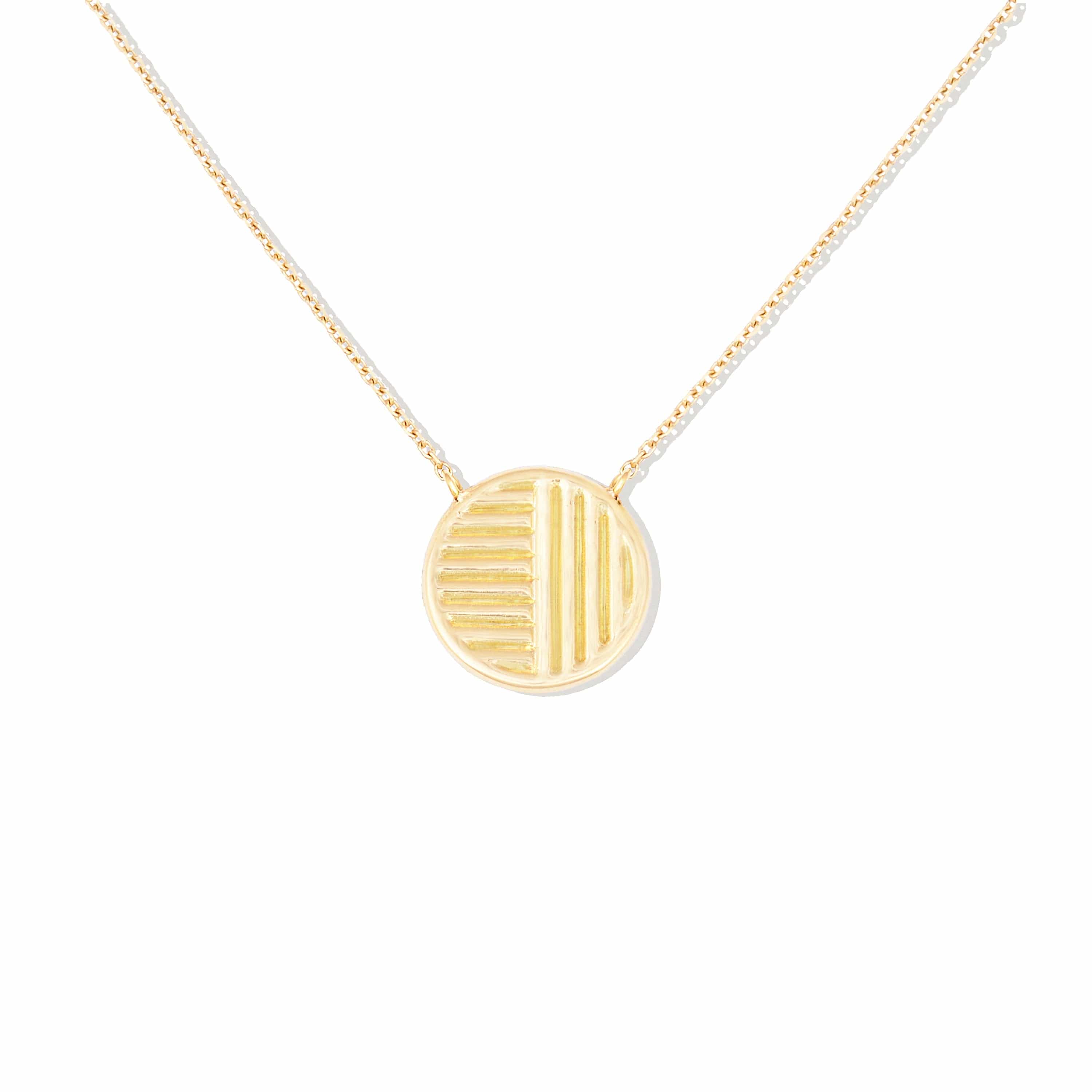 Campbell + Charlotte Found Small Disk Pendant Necklace - Pink Sapphire & Turquoise