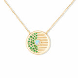 Campbell + Charlotte Found Small Disk Pendant Necklace - Tsavorite & Opal