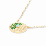 Campbell + Charlotte Found Small Disk Pendant Necklace - Tsavorite & Opal