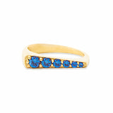 Campbell + Charlotte Ring The Edge Tapered Stacking Ring - Blue Sapphire