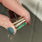 Campbell + Charlotte Ring The Edge Tapered Stacking Ring - Emerald