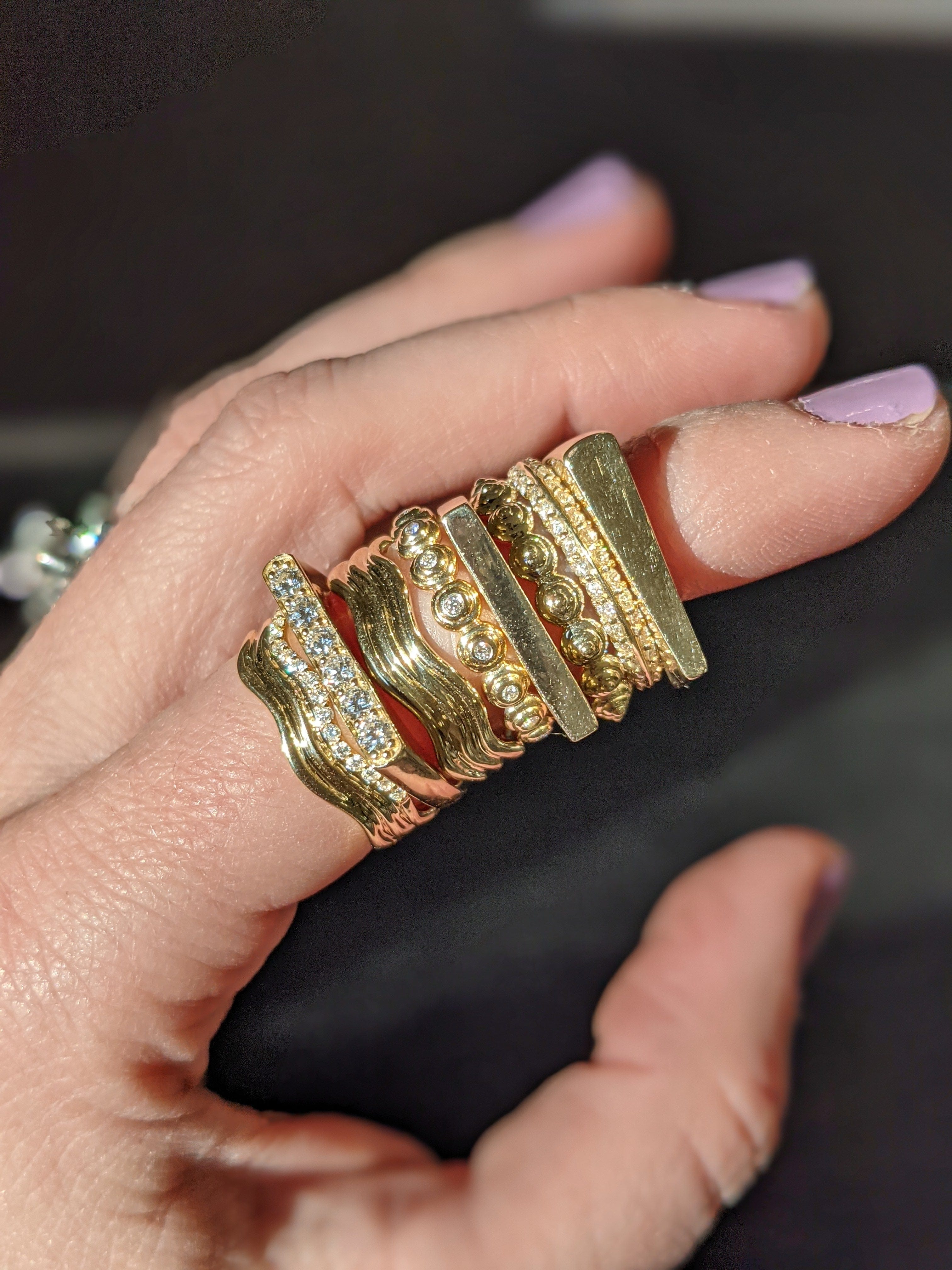 Campbell + Charlotte Ring The Edge Tapered Stacking Ring - Gold