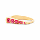 Campbell + Charlotte Ring The Edge Tapered Stacking Ring - Pink Sapphire
