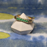 Campbell + Charlotte Spark Etched Stacking Band Ring - Emerald