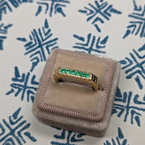 Campbell + Charlotte Spark Etched Stacking Band Ring - Emerald