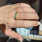 Campbell + Charlotte Spark Etched Stacking Band Ring - Emerald