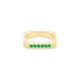 Campbell + Charlotte Spark Etched Stacking Band Ring - Emerald