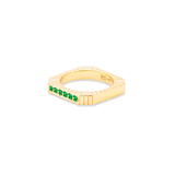 Campbell + Charlotte Spark Etched Stacking Band Ring - Emerald