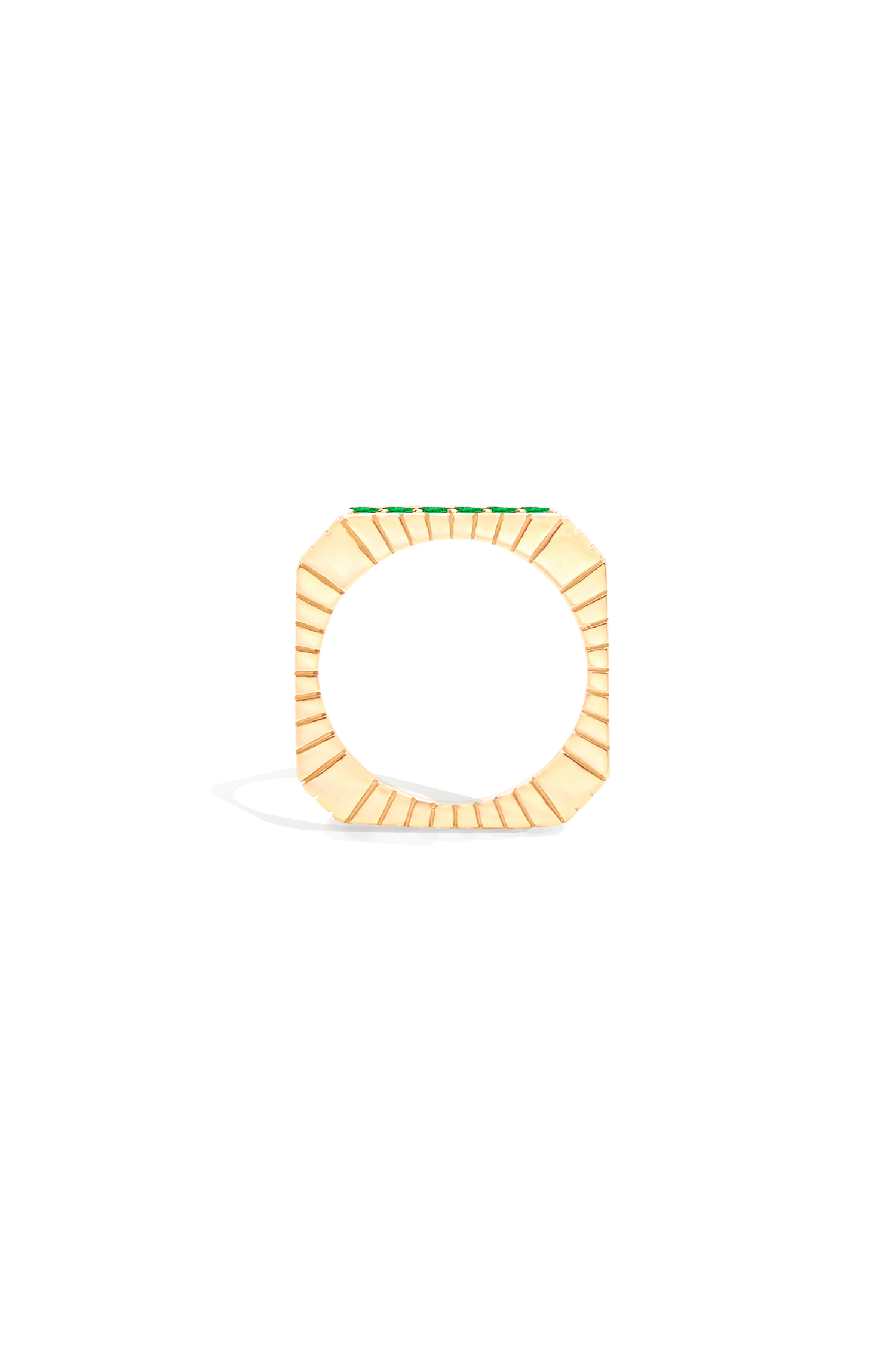 Campbell + Charlotte Spark Etched Stacking Band Ring - Emerald