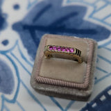 Campbell + Charlotte Spark Etched Stacking Band Ring - Pink Sapphire