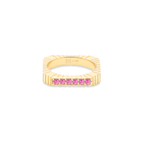 Campbell + Charlotte Spark Etched Stacking Band Ring - Pink Sapphire