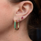 Campbell + Charlotte Spark Octagon Hoop Earring - Emerald