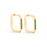 Campbell + Charlotte Spark Octagon Hoop Earring - Emerald