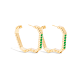 Campbell + Charlotte Spark Octagon Hoop Earring - Emerald