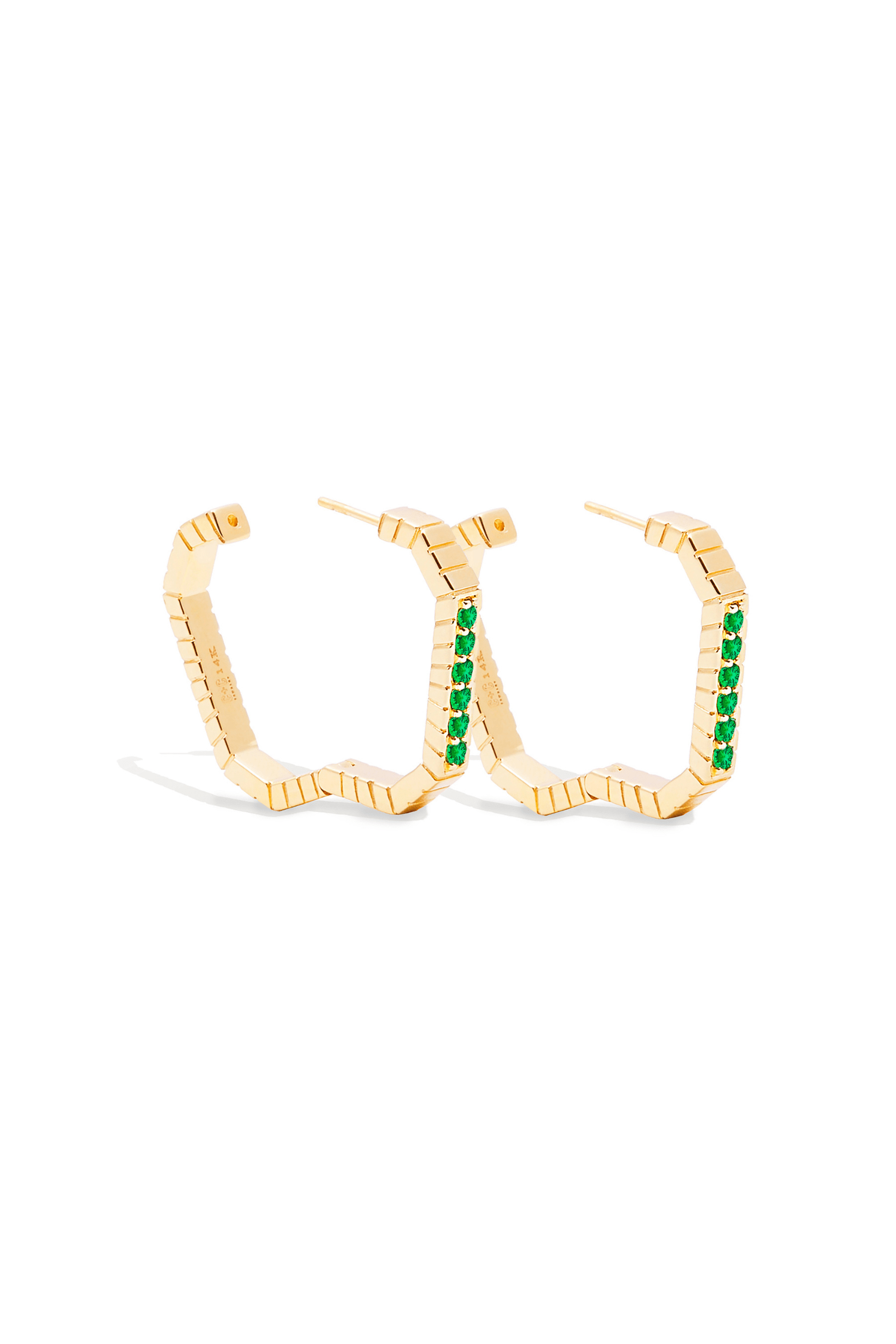 Campbell + Charlotte Spark Octagon Hoop Earring - Emerald