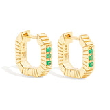 Campbell + Charlotte Spark Octagon Huggie - Emerald