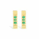 Campbell + Charlotte Spark Octagon Huggie - Emerald