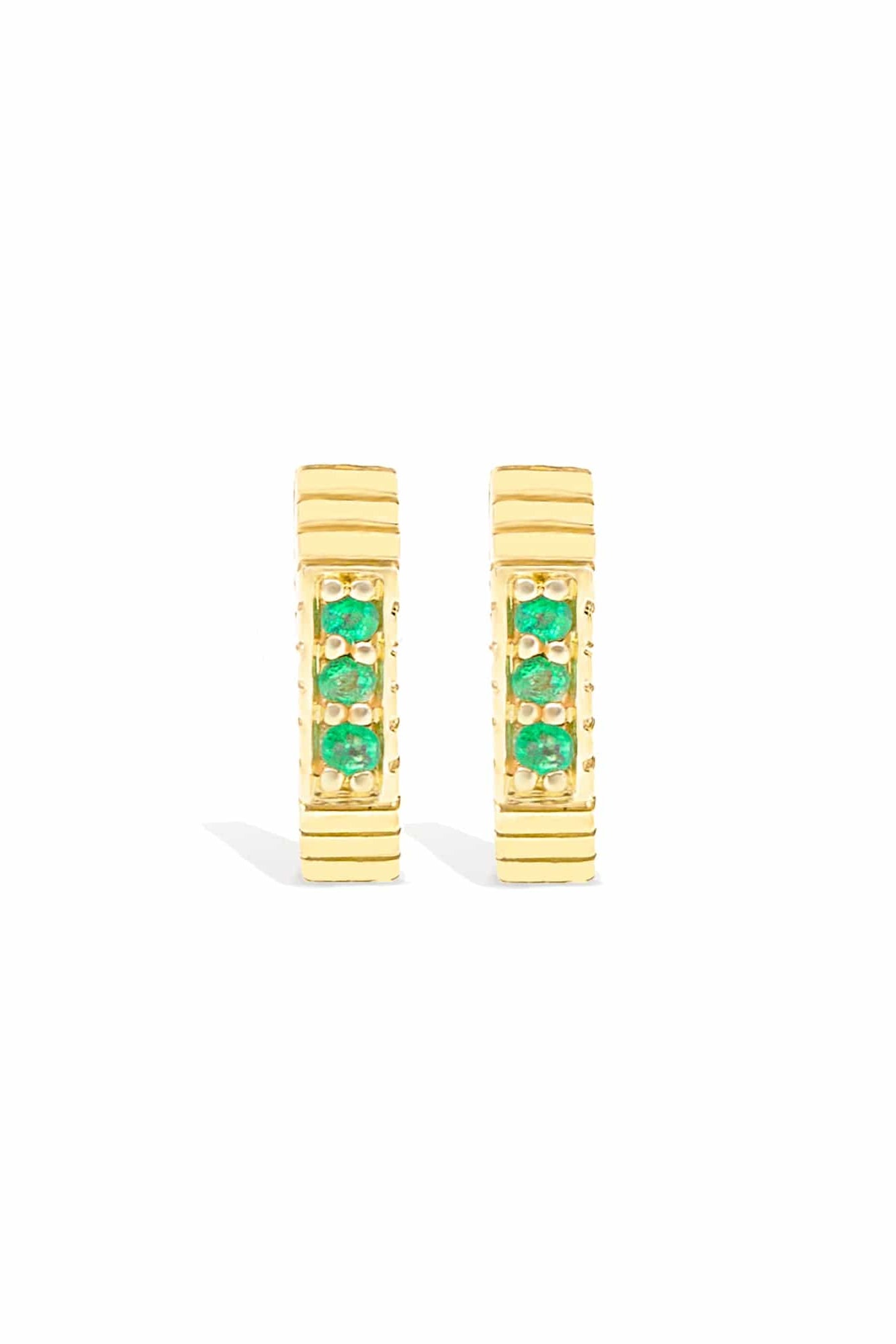 Campbell + Charlotte Spark Octagon Huggie - Emerald